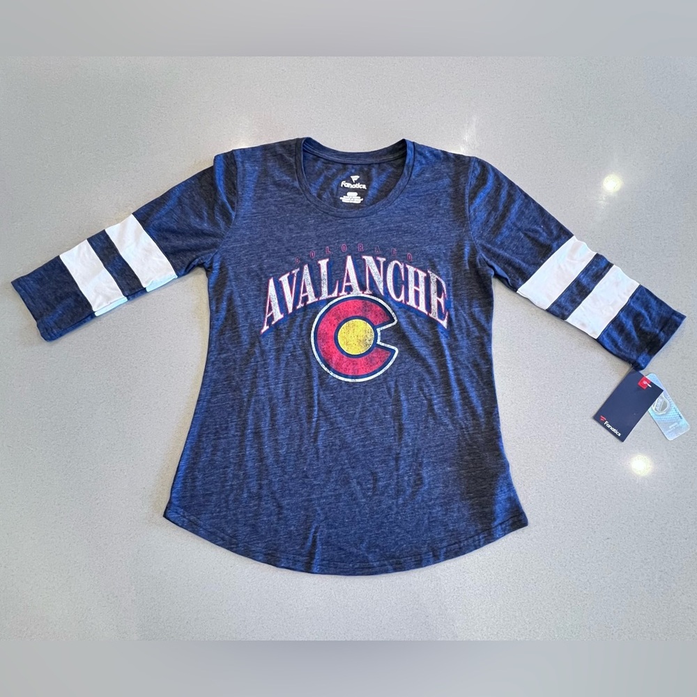 Colorado Avs Heather Navy Special Edition 2.0 Barn Burner 3/4 sleeve T-shirt NWT